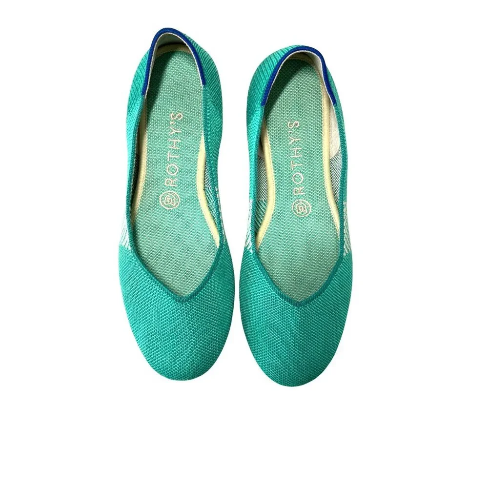 Women’s Teal Knit Ballet Flats - Lightweight Comfort